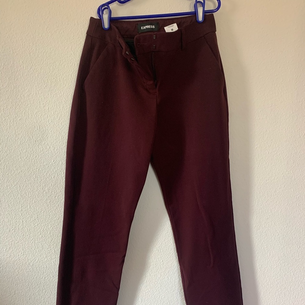Express Burgundy Cropped Pant